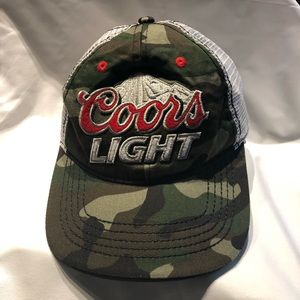 COORS LIGHT Camouflage Silver Trucker Baseball Hat